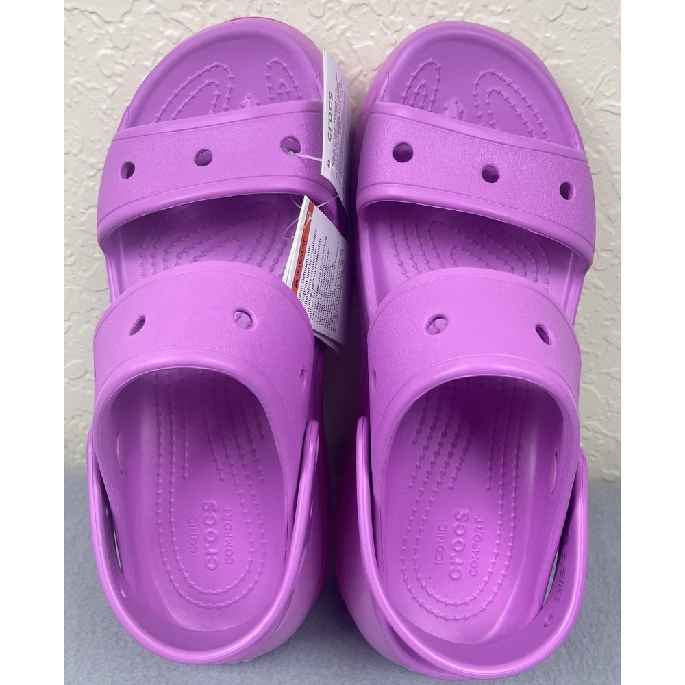 Crocs Mega Crush Sandals Womens Size 8 Platform Shoes Bubble Pink 207989-6WQ NEW - Picture 4 of 9